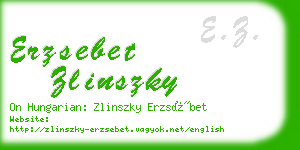 erzsebet zlinszky business card